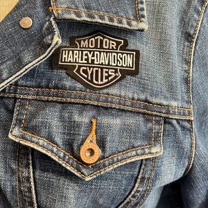 Women’s Vintage Harley Davidson Gap Denim Jean Jacket size Large